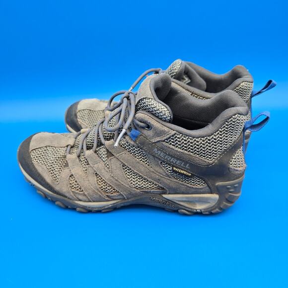 Merrell Alverstone Mid Waterproof Hiking Boots Mens 9 Gray Blue main image 4